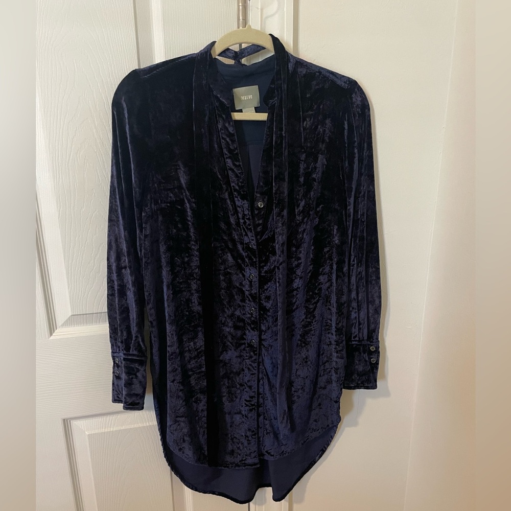 Maeve Blue Velvet Tunic Dress